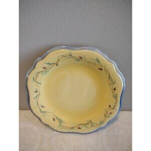 Pfaltzgraff Pistoulet Secrets of Jana Kolpen stoneware salad plate blue rim